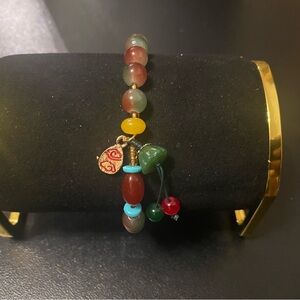 Multicolor Beaded Bracelet with Charm